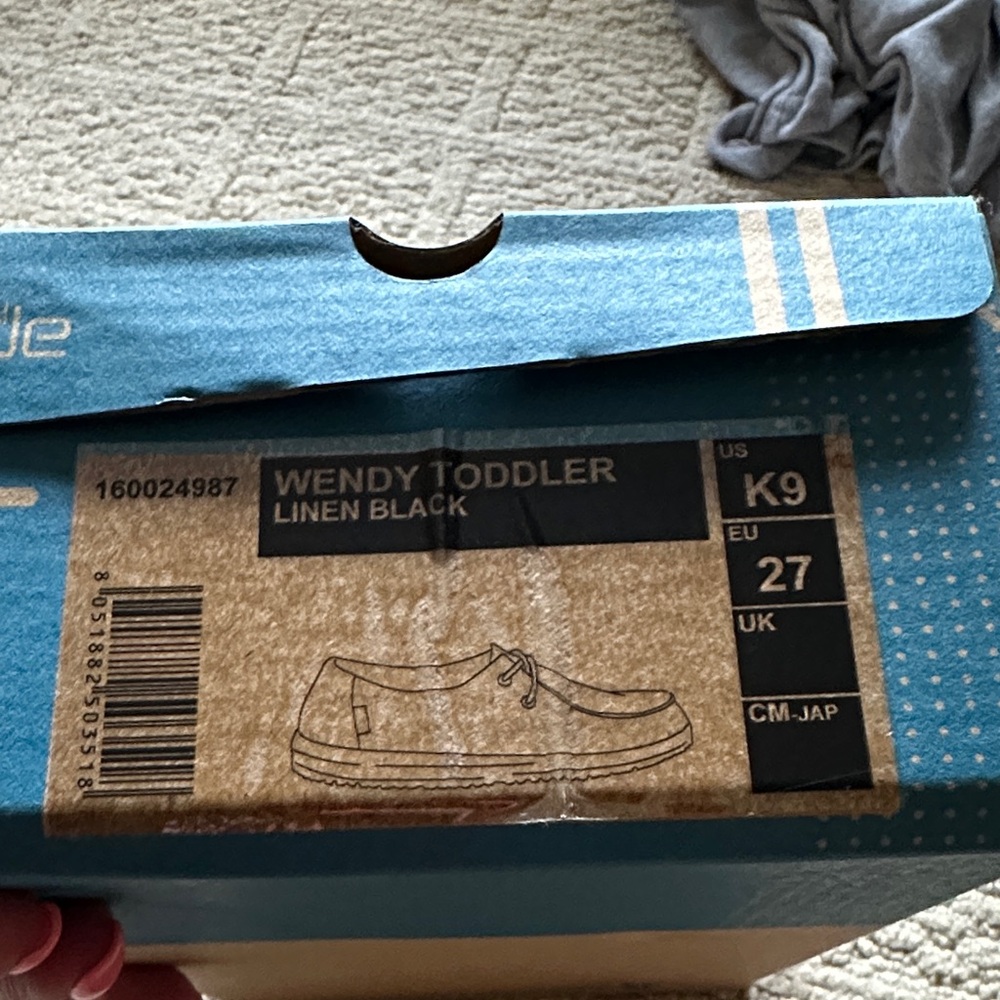 Hey Dude Wendy Toddler Black Sneakers